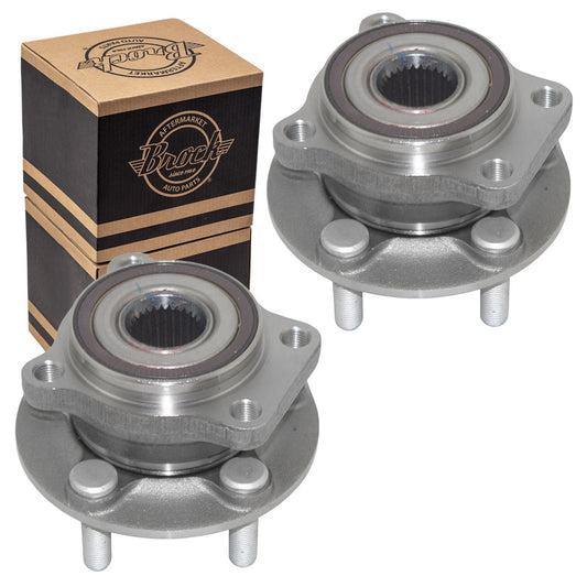 Brock Replacement Set Front Wheel Hubs & Bearings Compatible with Legacy Outback Impreza XV Crosstrek 28373AG01A HA590315 513220