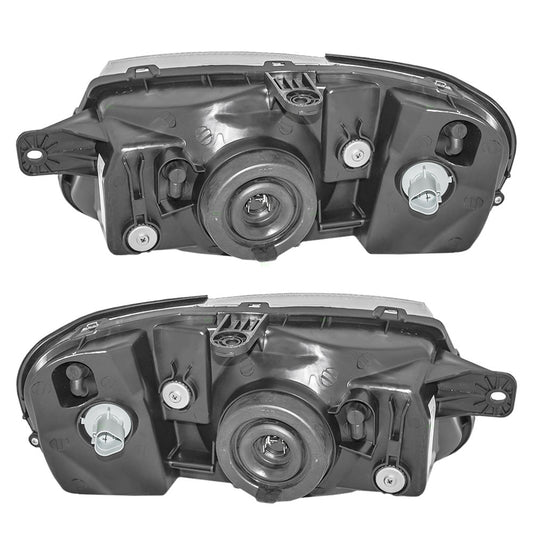 Brock Replacement Driver and Passenger Halogen Headlights Compatible with 2000-2002 Accent 92101-25050 92102-25050