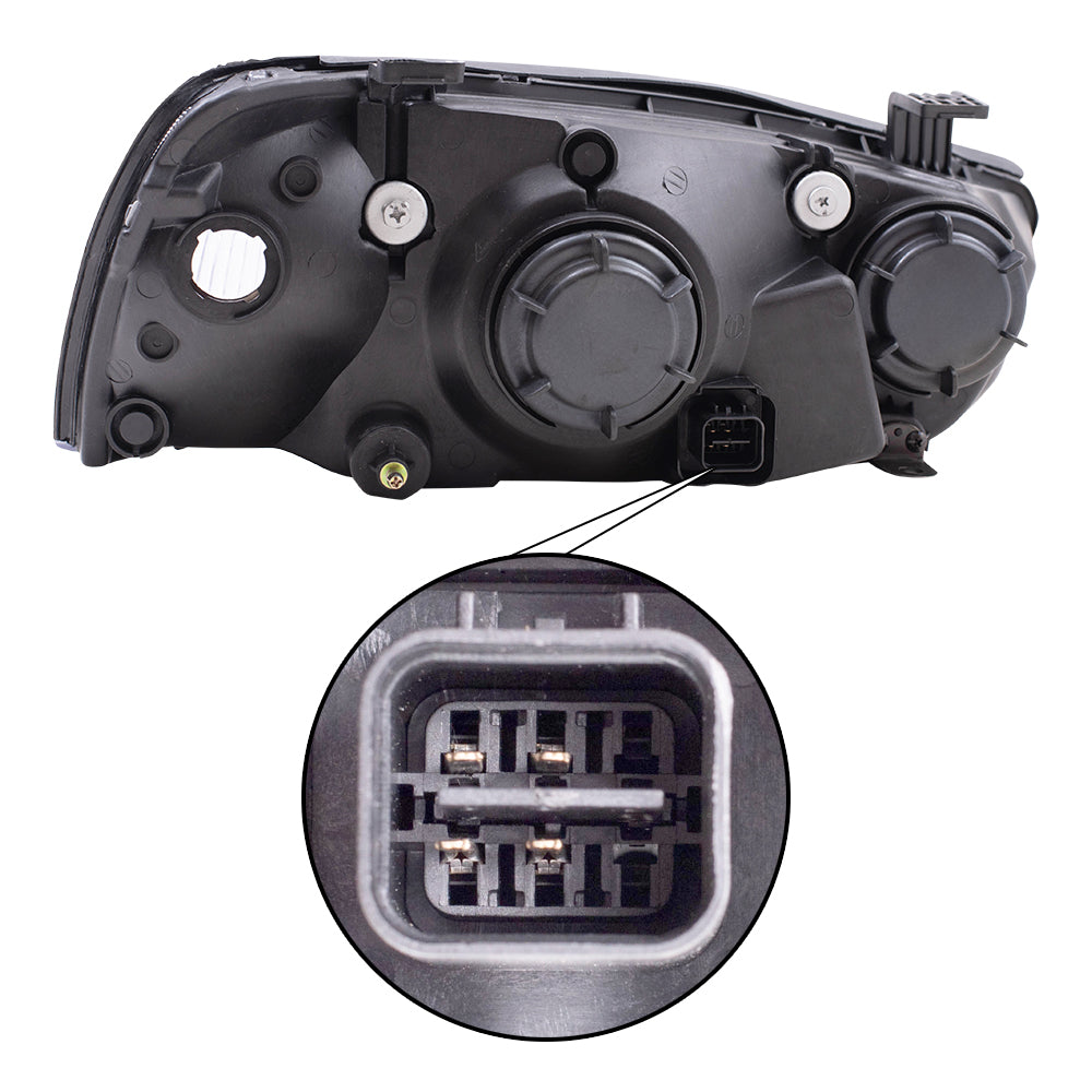 Brock Drivers Headlight Assembly for 01-03 Hyundai Elantra