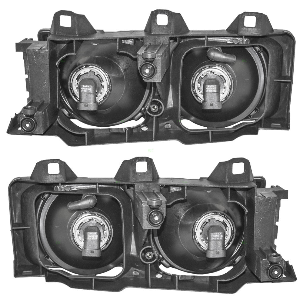Brock Replacement Driver and Passenger Headlights Headlamps Compatible with 1992-1999 E36 3 Series 63121387861 63121387862