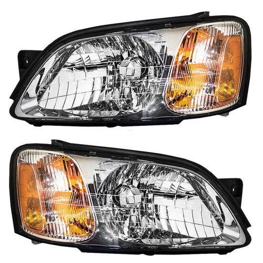 Brock Replacement Driver and Passenger Headlights Headlamps Compatible with 2000-2004 Legacy 2003-2006 Baja Sport Pickup 84001AE13A 84001AE12A