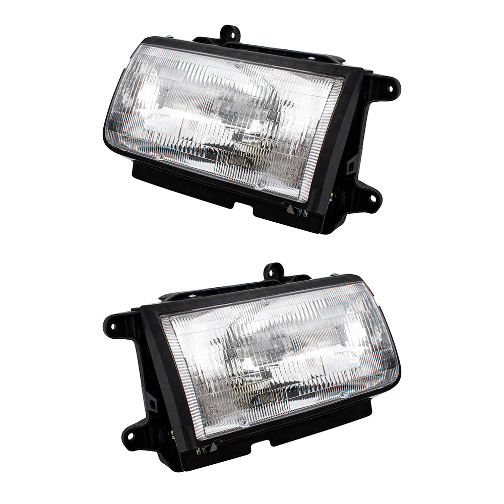 Brock Replacement Driver and Passenger Headlights Headlamps Compatible with 1998 1999 Rodeo Amigo Passport 8-97205-901-0 8-97205-899-0