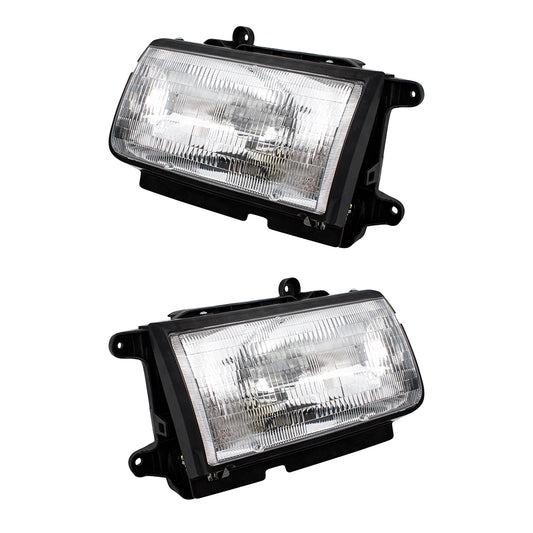 Brock Replacement Driver and Passenger Headlights Headlamps Compatible with 1998 1999 Rodeo Amigo Passport 8-97205-901-0 8-97205-899-0