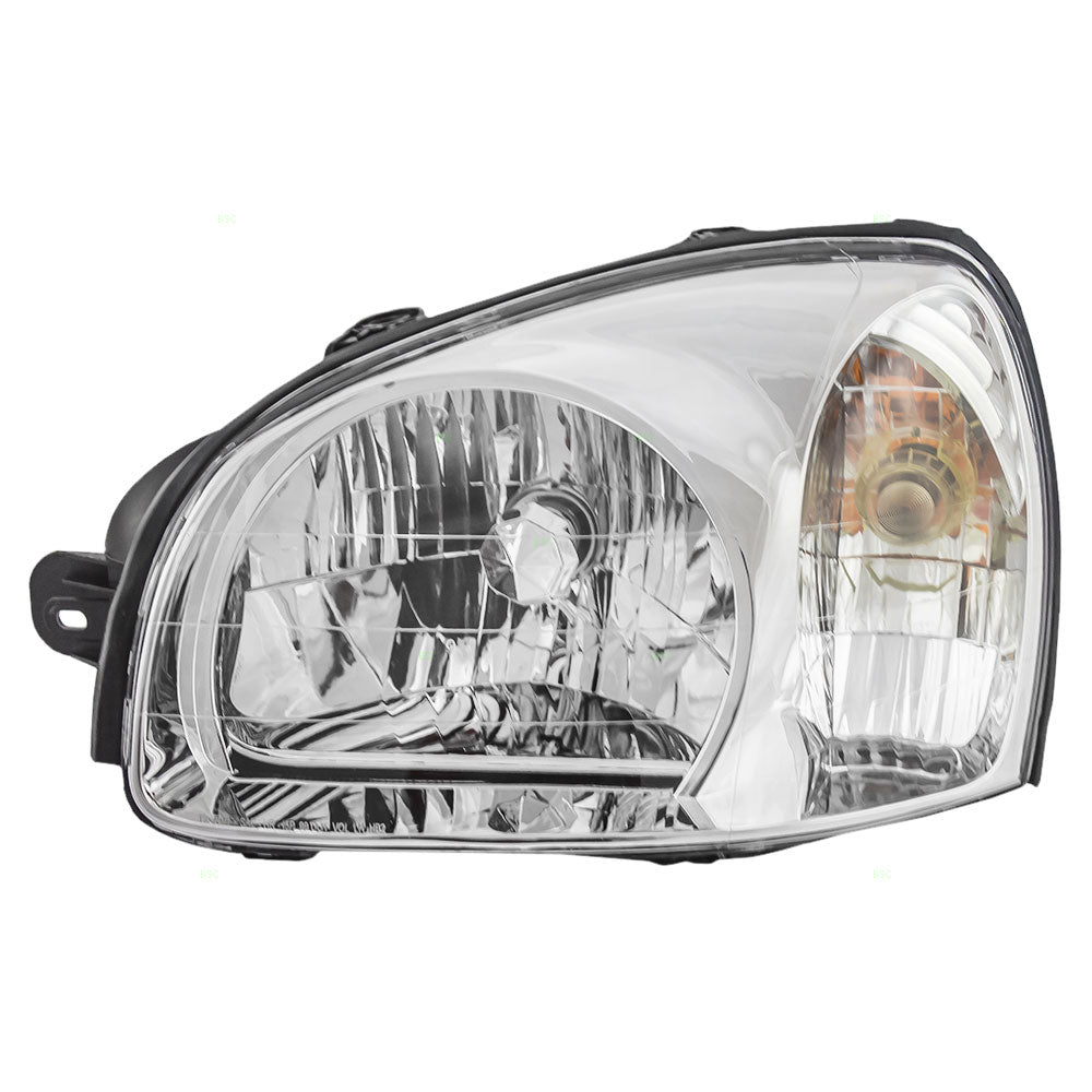 Brock Replacement Drivers Headlight Headlamp Compatible with 2003-2006 Santa Fe 92101-26251