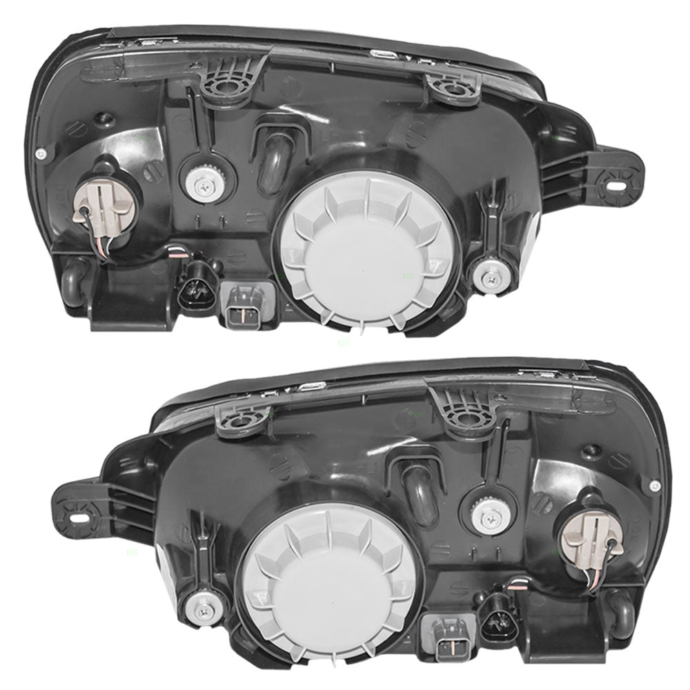 Brock Replacement Driver and Passenger Headlights Headlamps Compatible with 2003-2006 Santa Fe 92101-26251 92102-26251