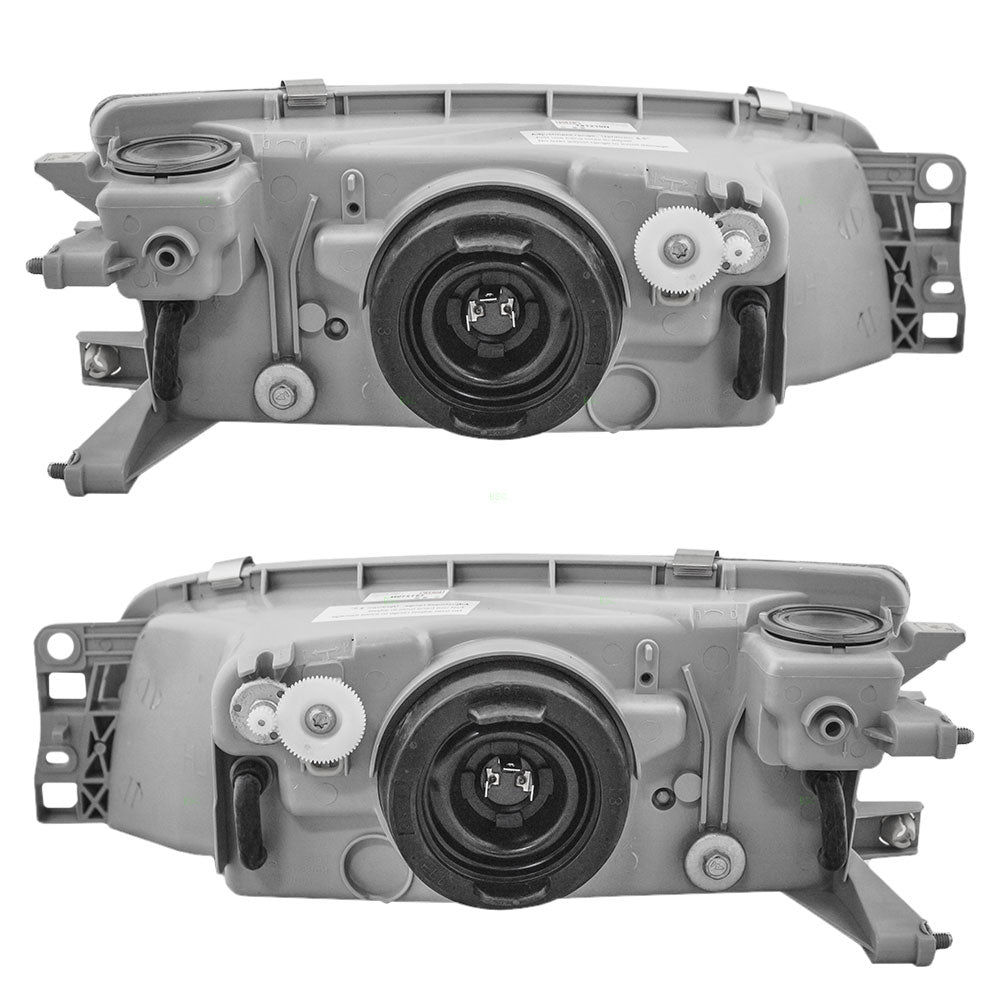 Brock Replacement Driver and Passenger Headlights Headlamps Compatible with 97-01 Mirage MR476689 MR476690