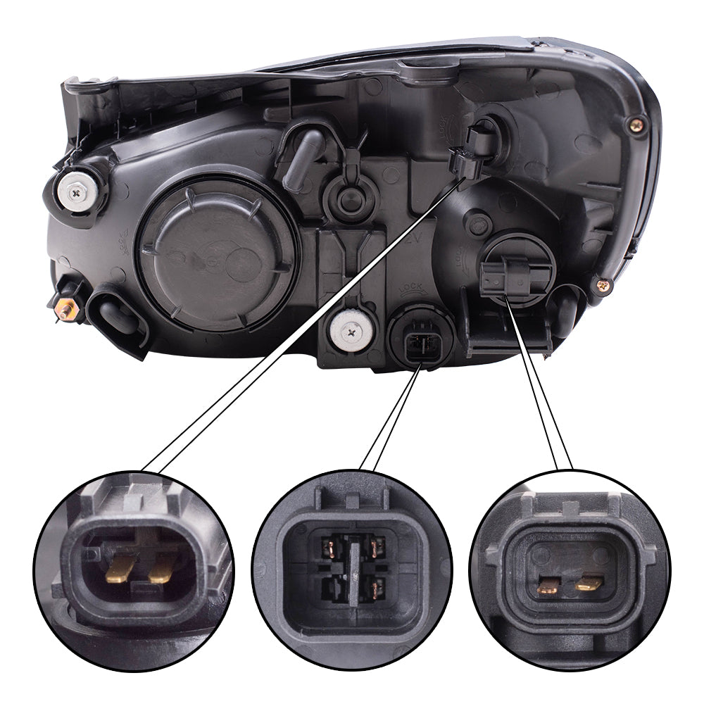Brock Replacement Driver and Passenger Headlights Headlamps with Chrome Bezels Compatible with Spectra & Spectra5 921012F530 921022F530