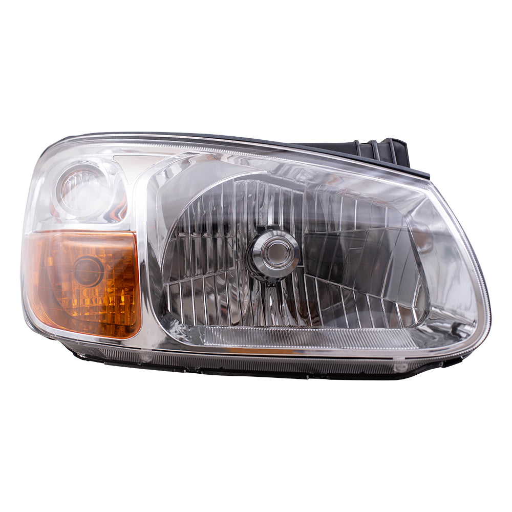 Brock Replacement Passengers Headlight Headlamp Lens with Chrome Bezel Compatible with Spectra & Spectra5 921022F530