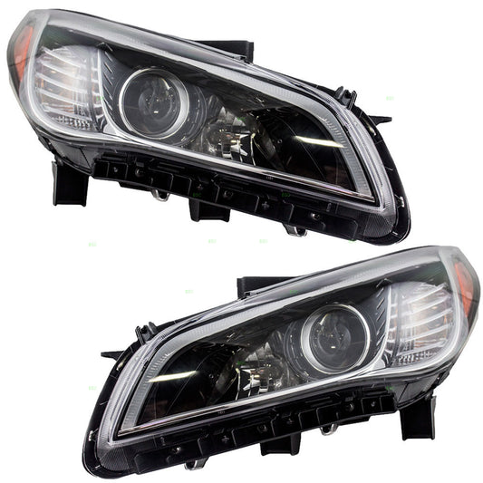 Brock Replacement Pair Set Combination Headlamps Halogen Headlights Compatible with Sonata 92101-C2000 92102-C2000