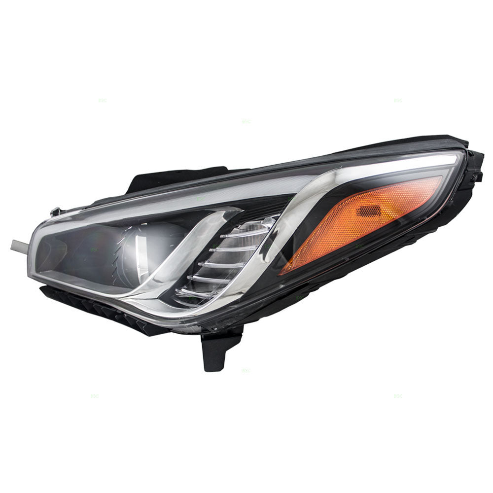 Brock Drivers Combination Headlamp Halogen Lens Headlight for 15-17 Hyundai Sonata