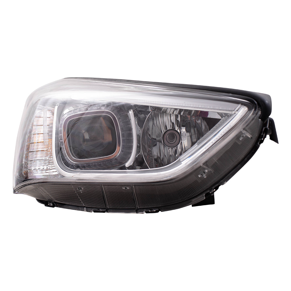 Brock Replacement Set Driver and Passenger Halogen Headlights Compatible with 2013-2016 Santa Fe Sport