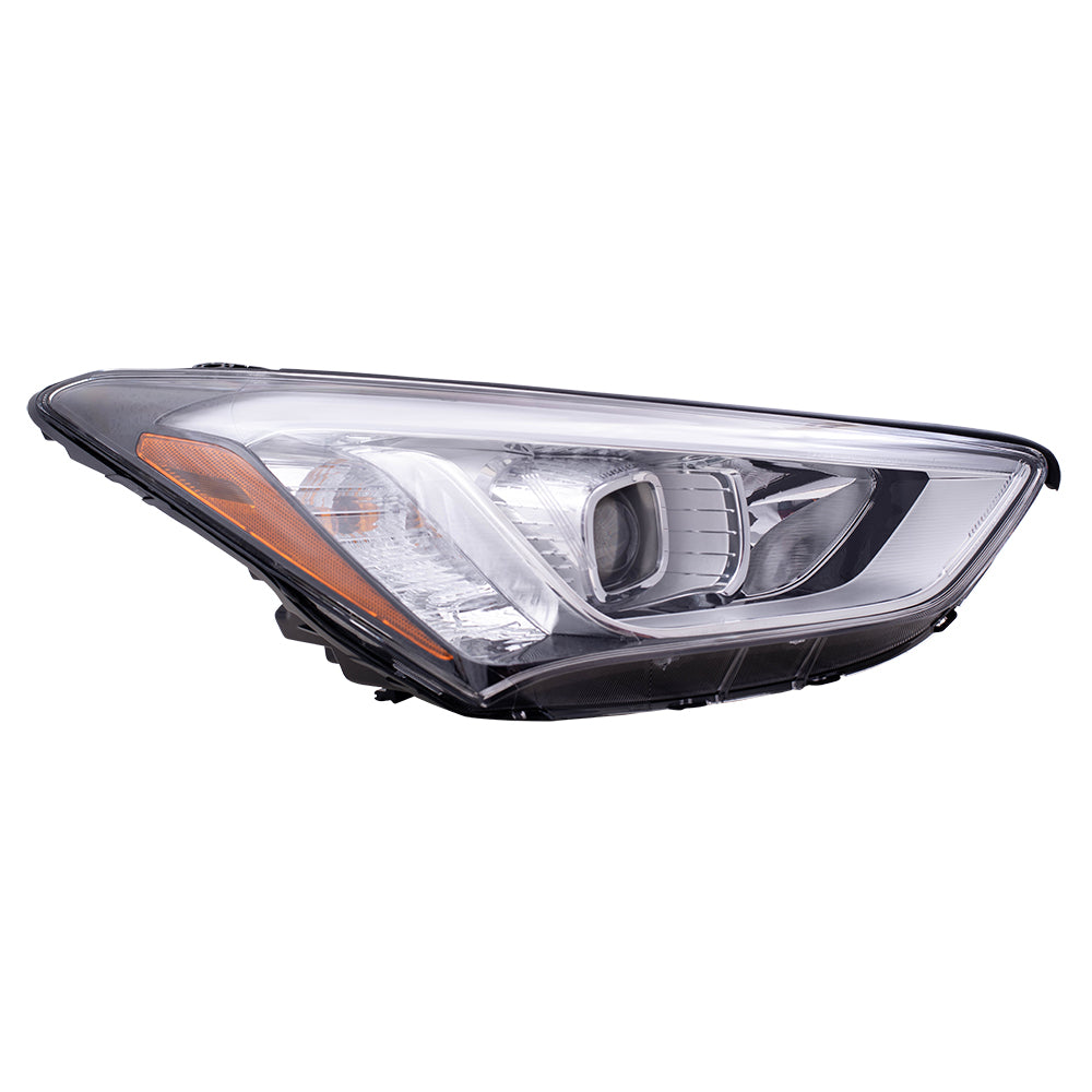 Brock Replacement Set Driver and Passenger Halogen Headlights Compatible with 2013-2016 Santa Fe Sport