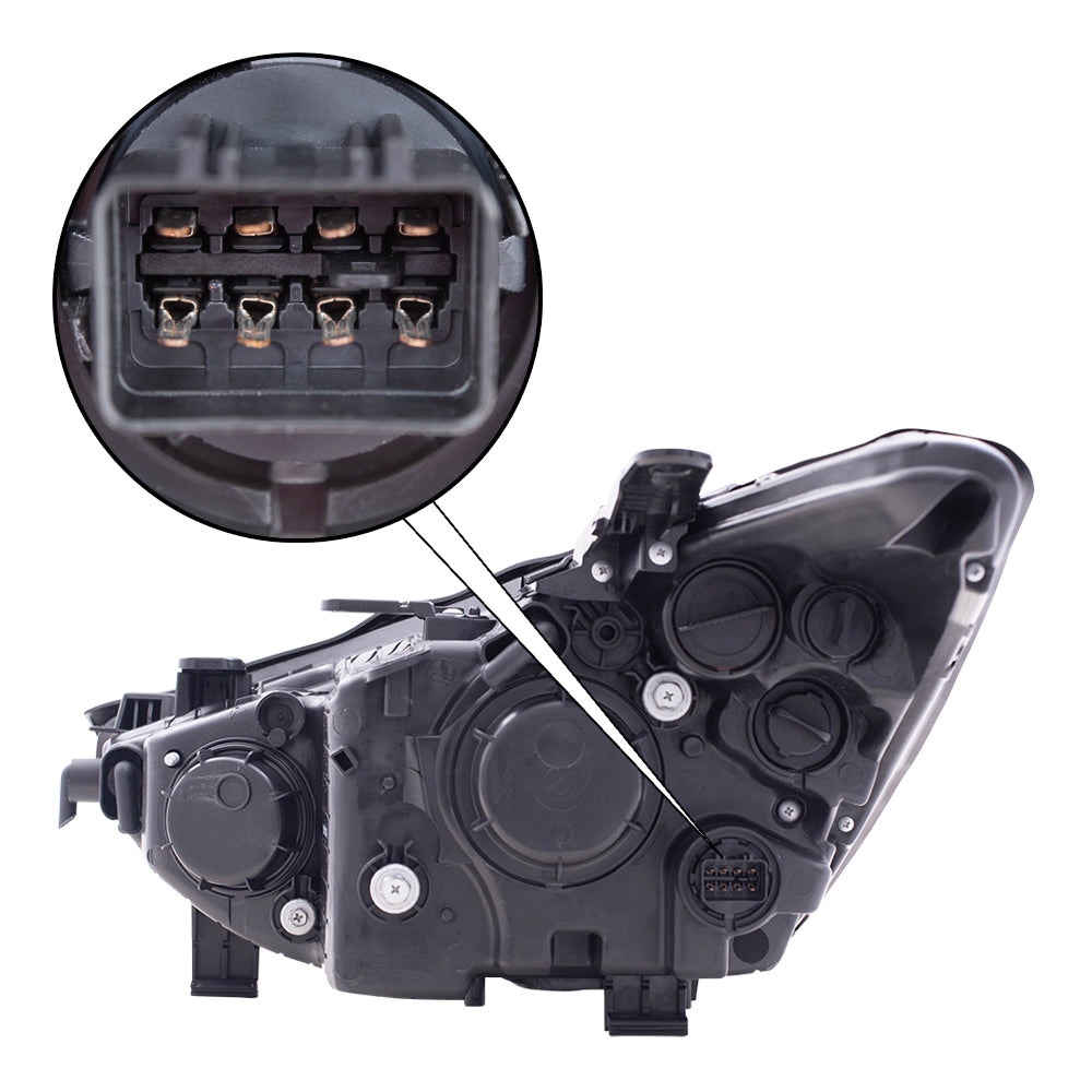 Brock Replacement Set Driver and Passenger Halogen Headlights Compatible with 2013-2016 Santa Fe Sport