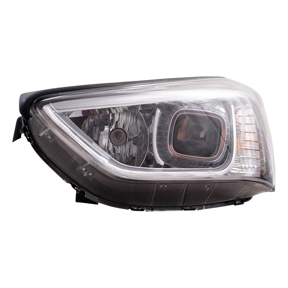 Brock Replacement Driver Halogen Headlight Compatible with 2013-2016 Santa Fe Sport