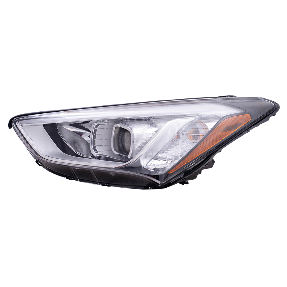 Brock Replacement Driver Halogen Headlight Compatible with 2013-2016 Santa Fe Sport