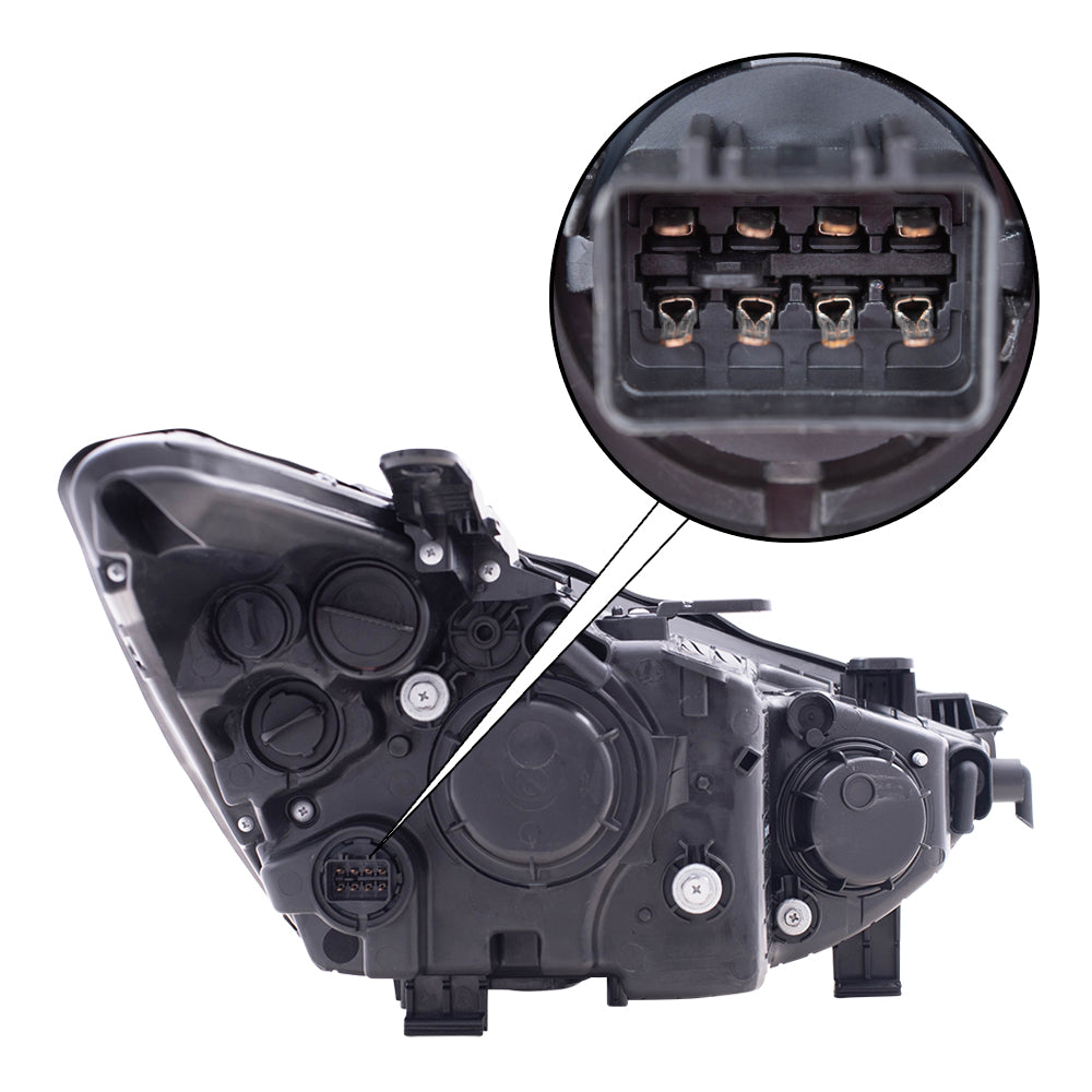 Brock Replacement Driver Halogen Headlight Compatible with 2013-2016 Santa Fe Sport