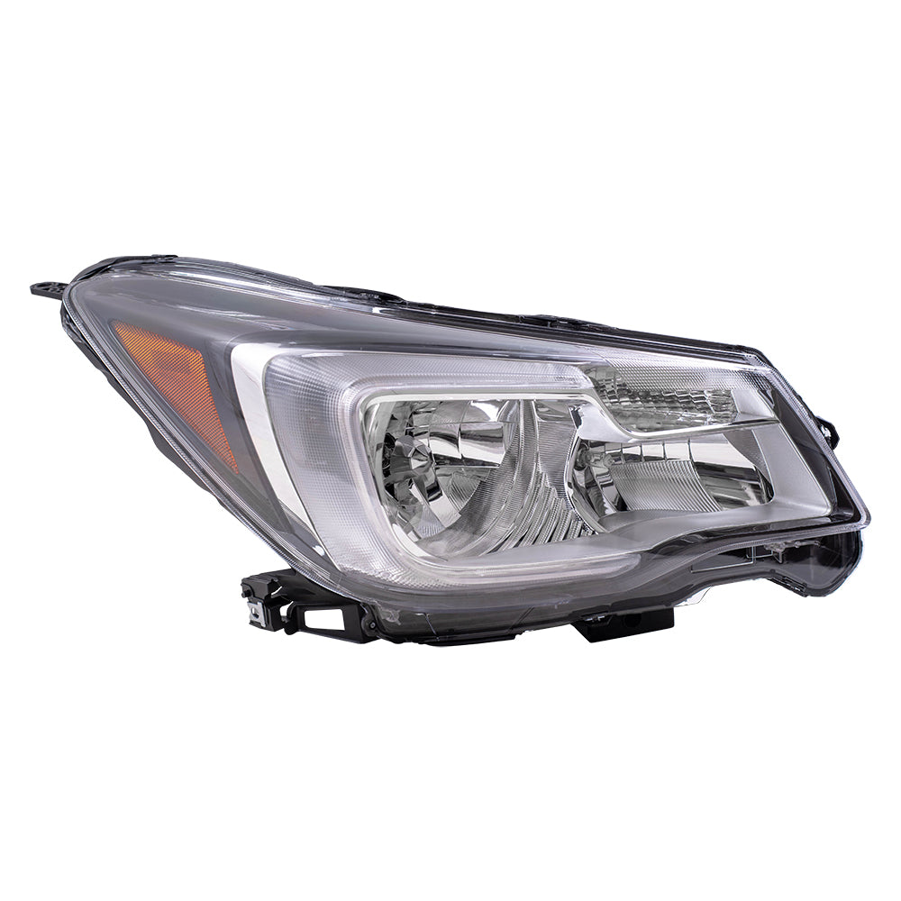 Brock Replacement Driver and Passenger Side Halogen Combination Headlight Assemblies Compatible with 17-18 Forester