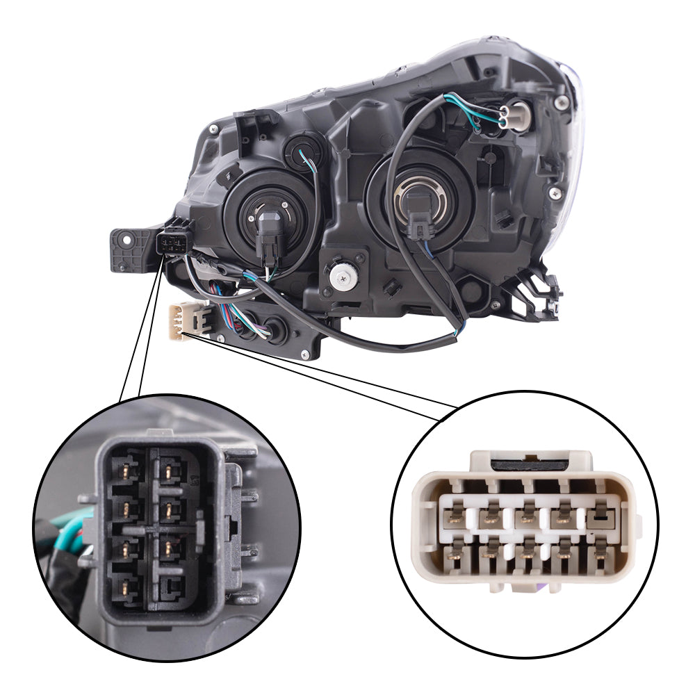 Brock Replacement Driver and Passenger Side Halogen Combination Headlight Assemblies Compatible with 17-18 Forester
