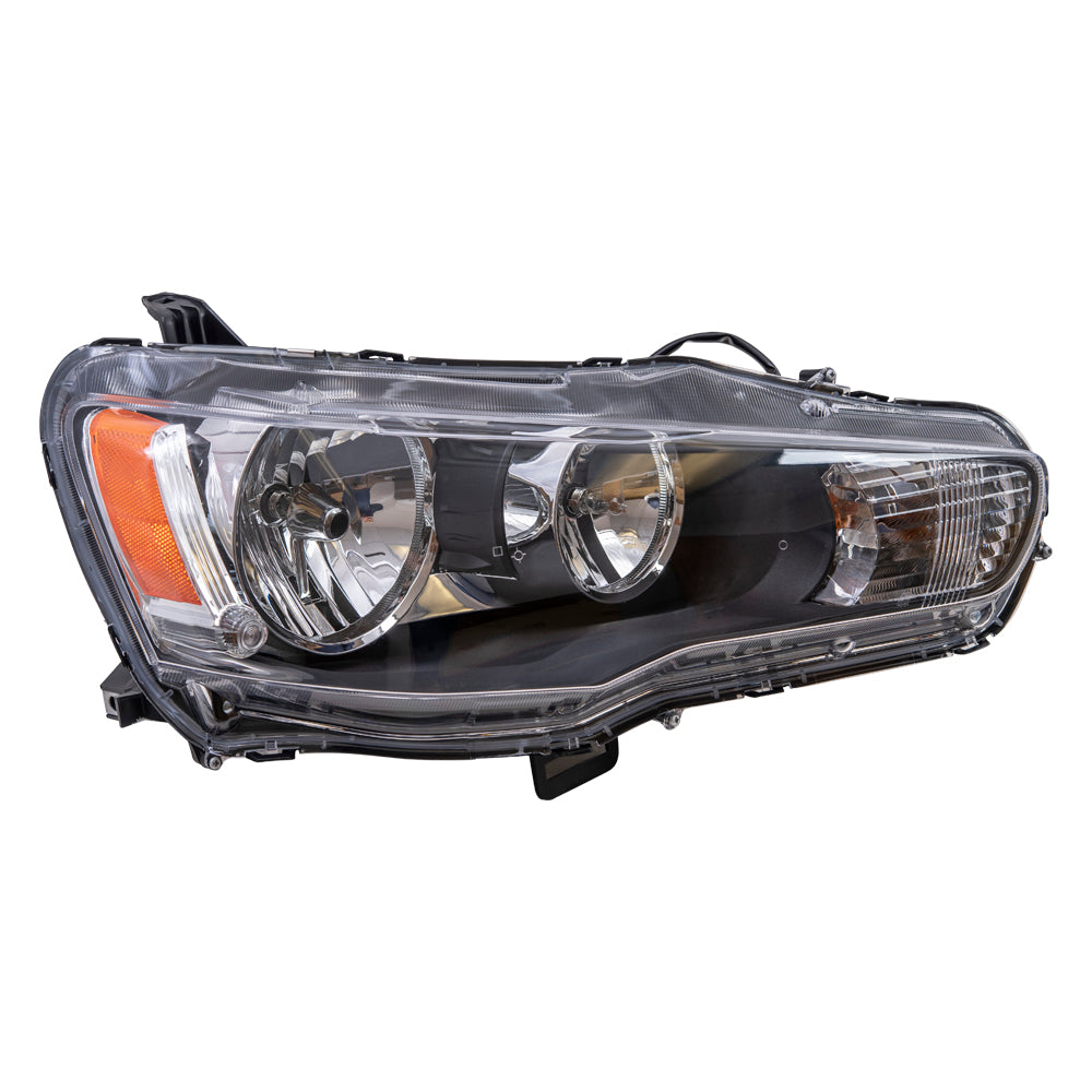 Brock Aftermarket Replacement Driver Left Passenger Right Halogen Combination Headlight Assembly Set Compatible With 2009-2017 Mitsubishi Lancer