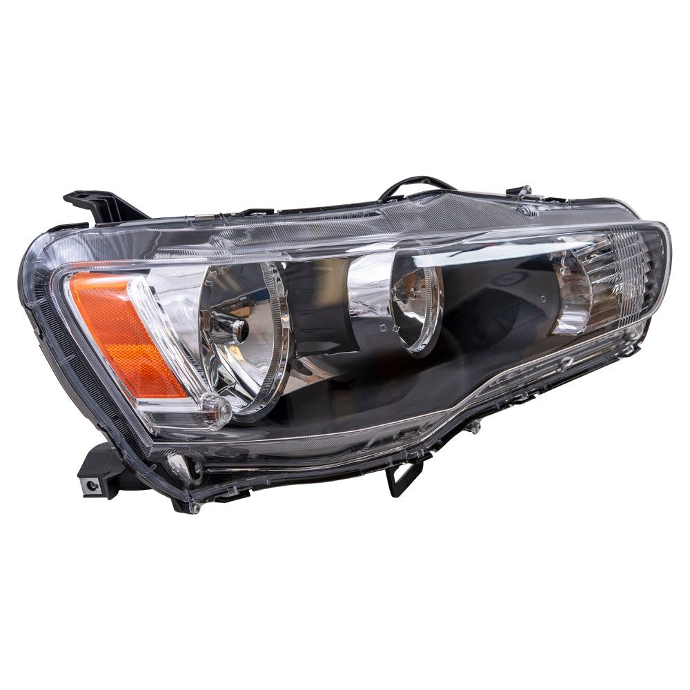 Brock Aftermarket Replacement Driver Left Passenger Right Halogen Combination Headlight Assembly Set Compatible With 2009-2017 Mitsubishi Lancer