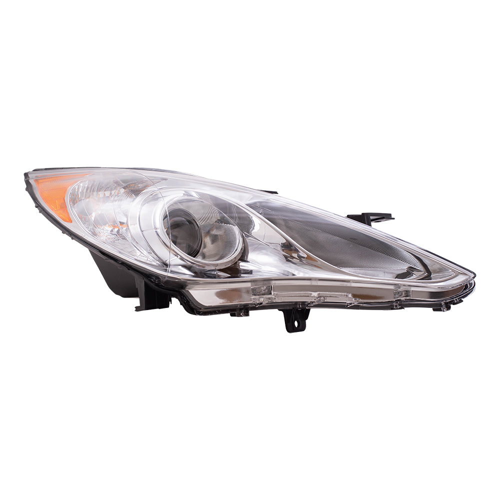 Brock Replacement Driver and Passenger Halogen Combination Headlights Headlamps with Dark Chrome Housing Compatible with 11-14 Sonata 921013Q100 921023Q100