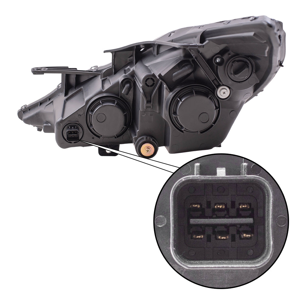 Brock Replacement Driver and Passenger Halogen Combination Headlights Headlamps with Dark Chrome Housing Compatible with 11-14 Sonata 921013Q100 921023Q100