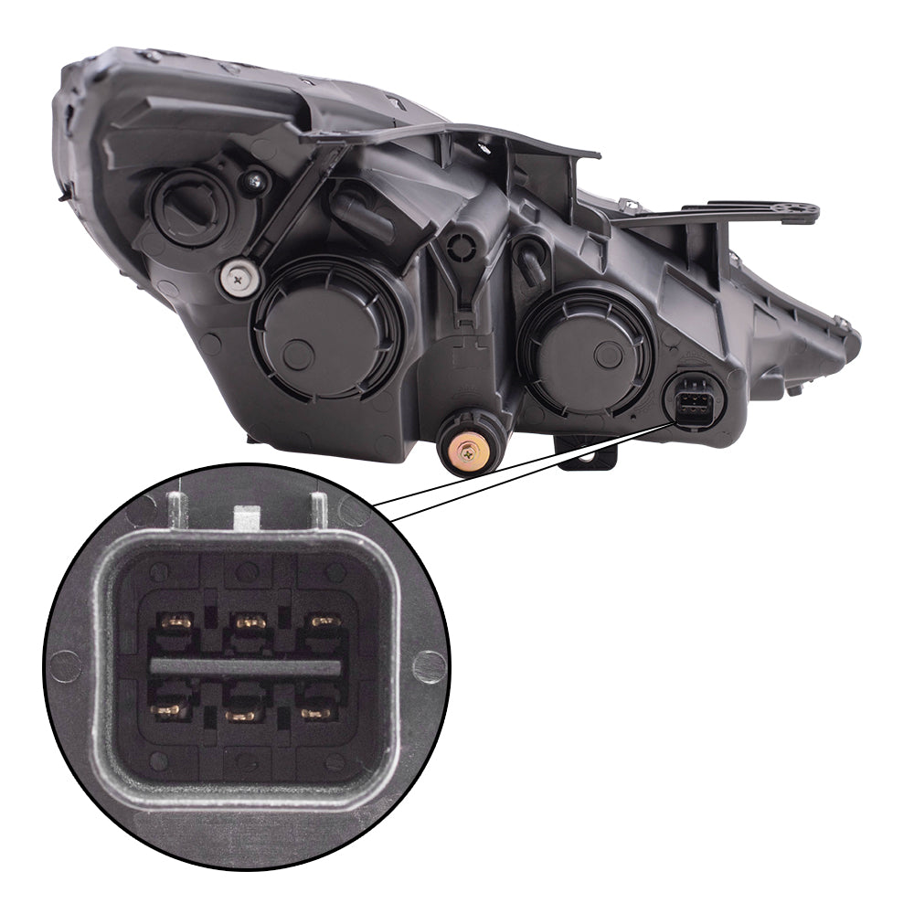 Drivers Halogen Headlight Dark Chrome Housing Assembly for 11-14 Hyundai Sonata