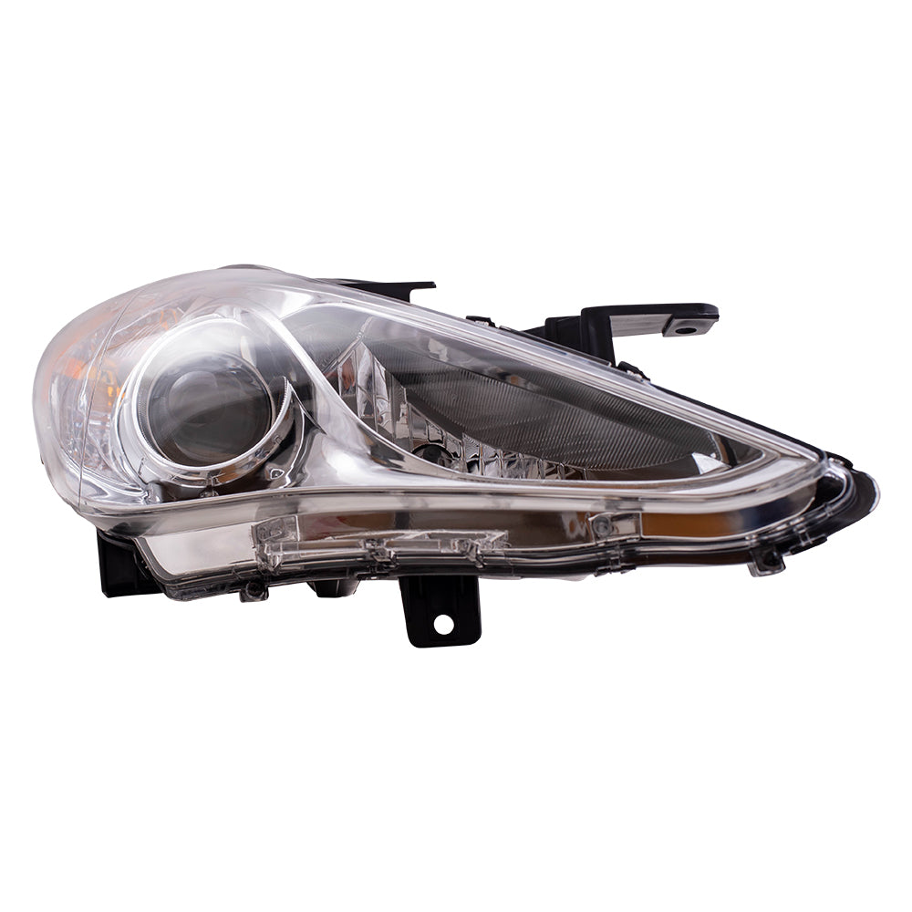 Brock Replacement Driver and Passenger Halogen Combination Headlights Headlamps with Dark Chrome Housing Compatible with 11-14 Sonata 921013Q100 921023Q100