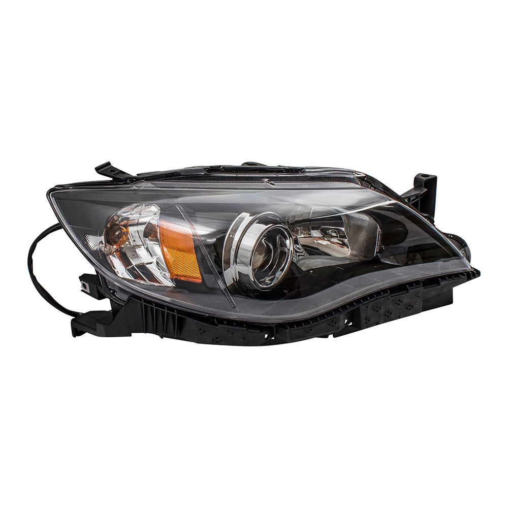 Passengers Halogen Headlight Lens w/ Black Bezel for 08-11 Subaru Impreza & WRX