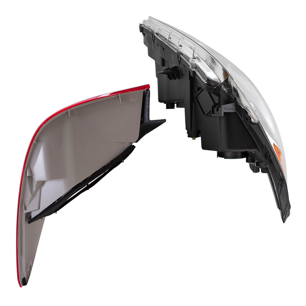 Brock Replacement Halogen Headlights with Tail Lights Compatible with 2011 2012 2013 2014 Sonata
