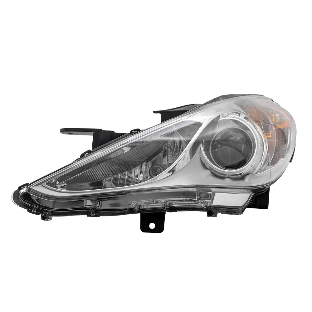 Drivers Headlight Assembly for 11-14 Hyundai Sonata - Bright Chrome Housing