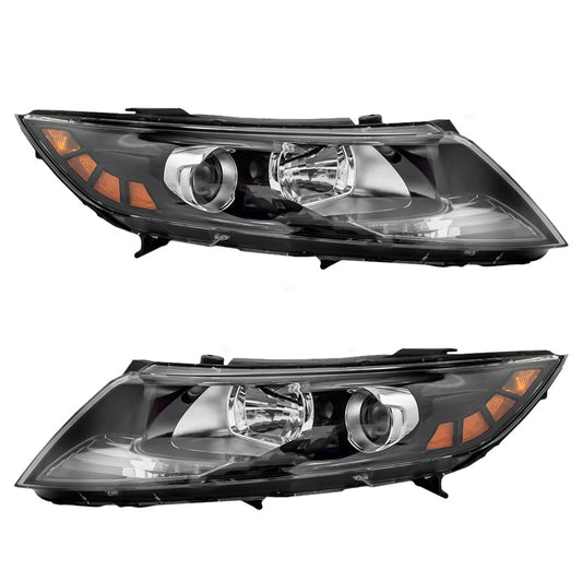 Brock Replacement Pair Set Halogen Headlights Headlamps Compatible with 2012-2013 Optima Built in USA 92101 4C000 92102 4C000