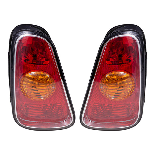 Brock Replacement Driver and Passenger Taillights Tail Lamps Compatible with 02-04 Cooper 63216935783 63216935784