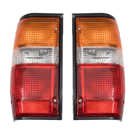 Brock Replacement Driver and Passenger Taillights Tail Lamps Compatible with 87-96 Pickup Truck MB527093 MB527094