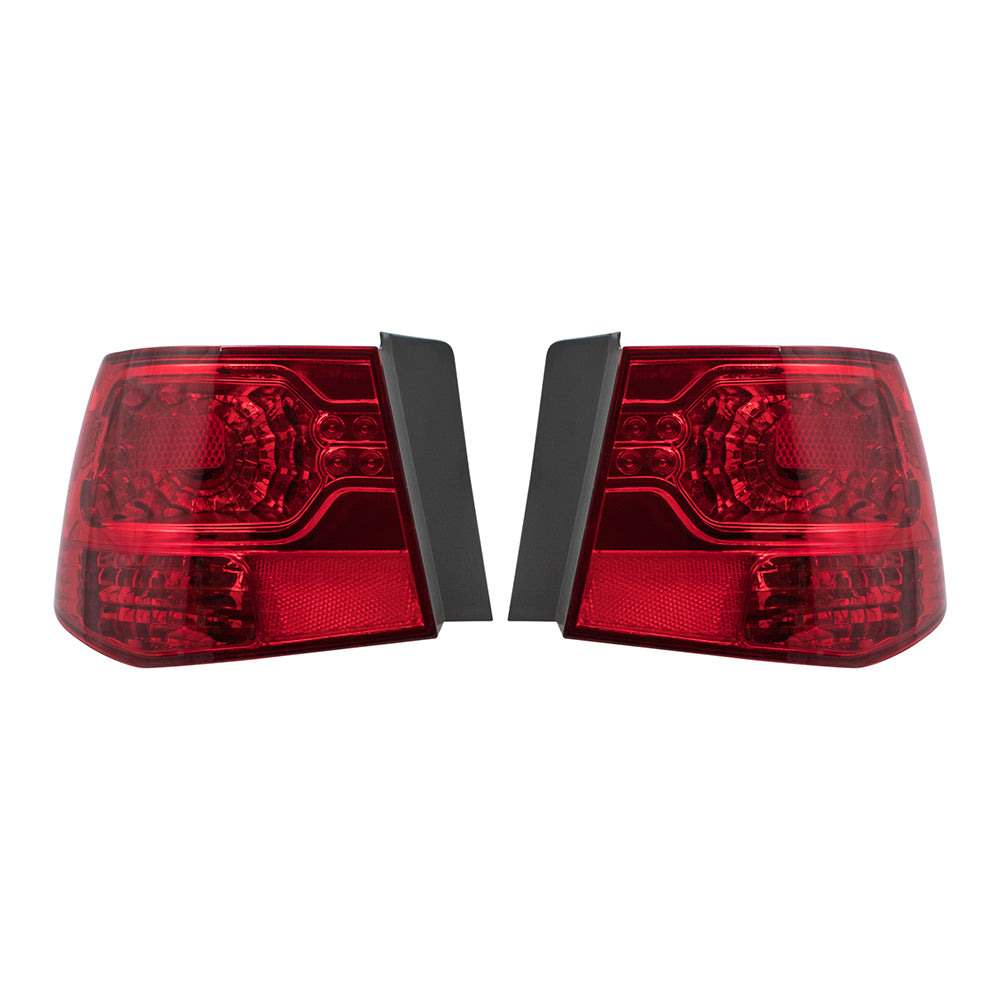 Brock Replacement Driver and Passenger Taillights Quarter Panel Mounted Tail Lamps Compatible with 2010-2013 Forte Sedan