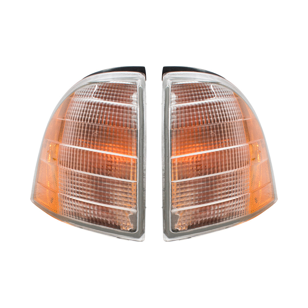 Brock Replacement Driver and Passenger Park Signal Corner Marker Lights Lamps Lenses Compatible with 94-00 C-Class 2028261143 2028261243