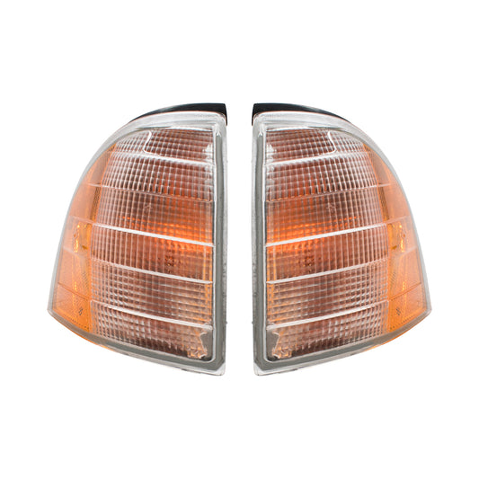 Brock Replacement Driver and Passenger Park Signal Corner Marker Lights Lamps Lenses Compatible with 94-00 C-Class 2028261143 2028261243
