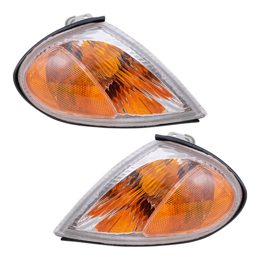 Brock Replacement Driver and Passenger Park Signal Corner Marker Lights Lamps Lenses Compatible with 99-00 Elantra 92301-29550 92302-29550