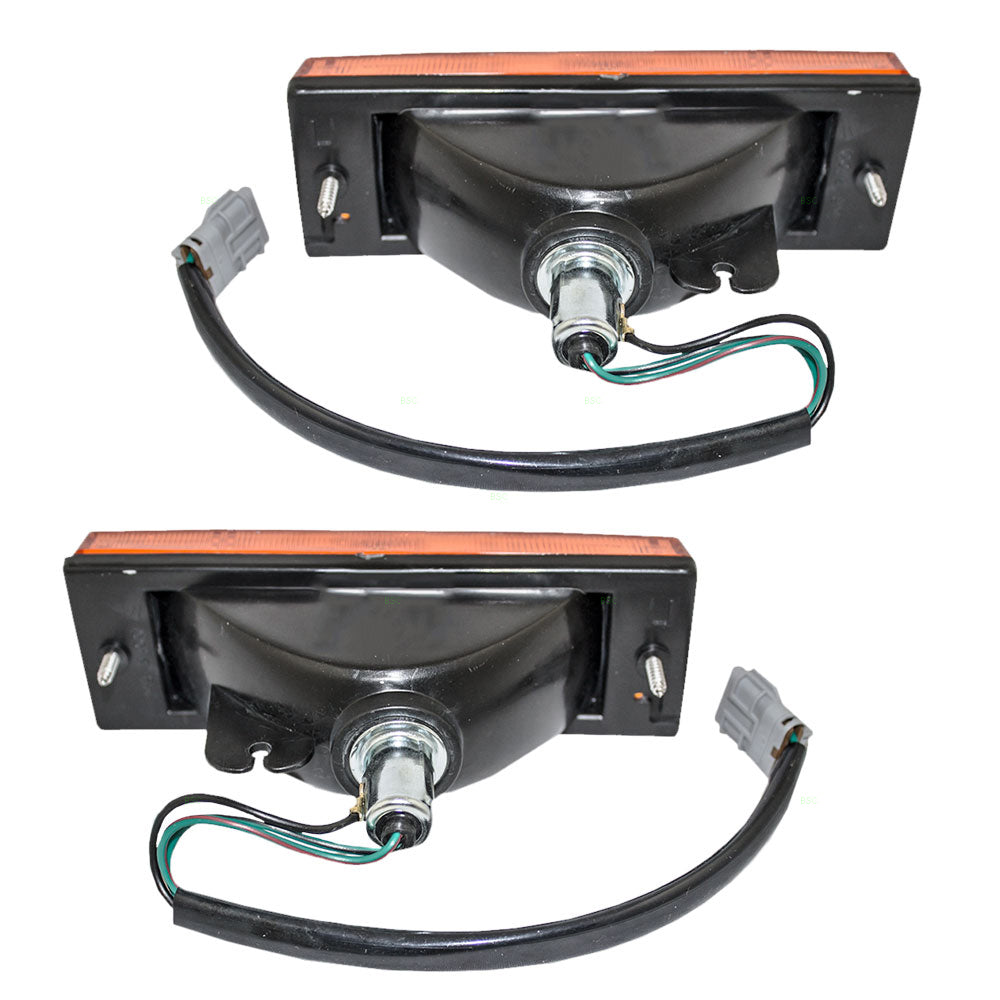 Brock Replacement Driver and Passenger Park Signal Front Marker Lights Lamps Lenses Compatible with 94-97 SUV Pickup Truck 8-97173-532-0 8-97173-531-0
