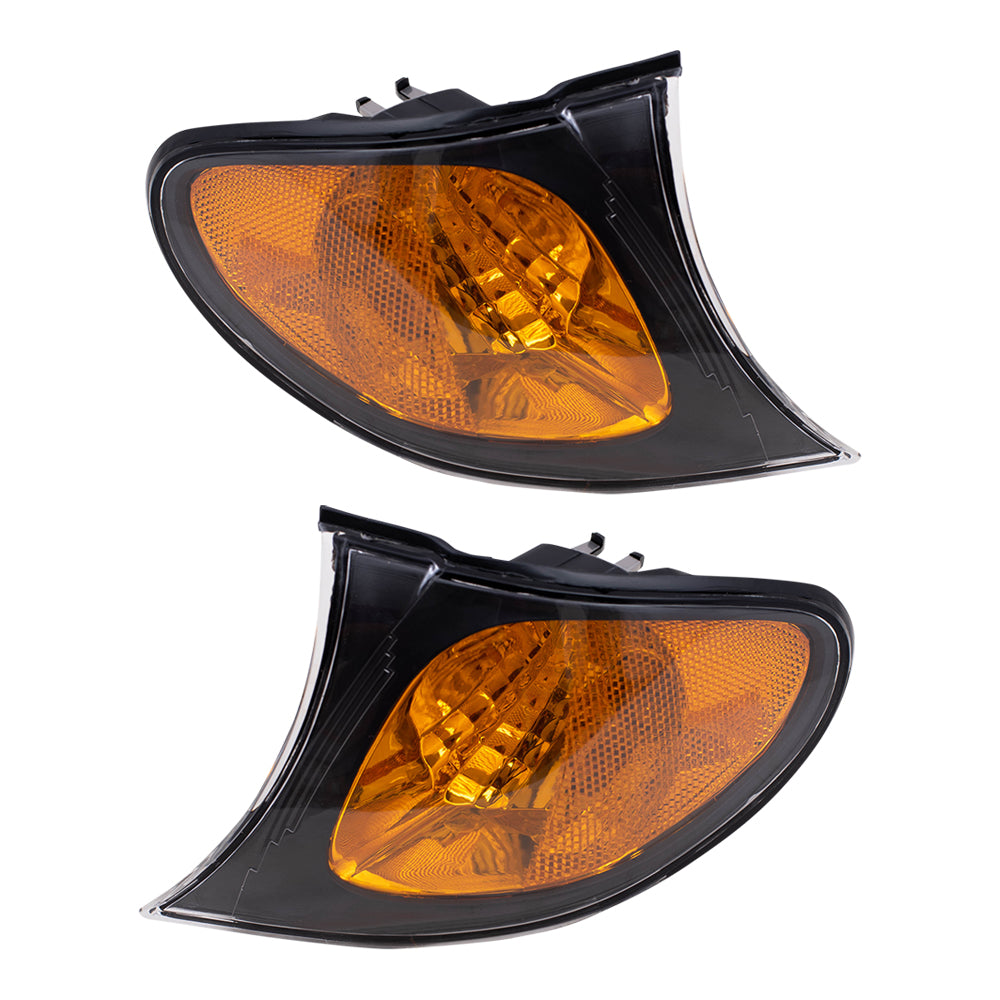 Brock Replacement Driver and Passenger Park Side Signal Marker Light Lamp Compatible with 02-05 3 Series 63137165859 63137165860