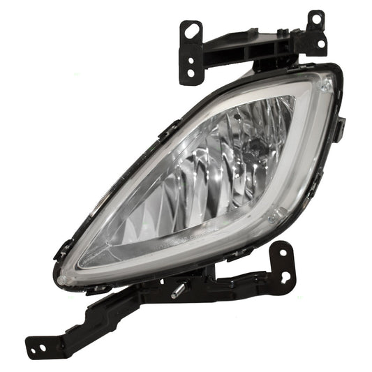 Brock Replacement Drivers Fog Light Lamp Lens Compatible with 2011-2013 Elantra Sedan 92201-3X000 92201-3X020