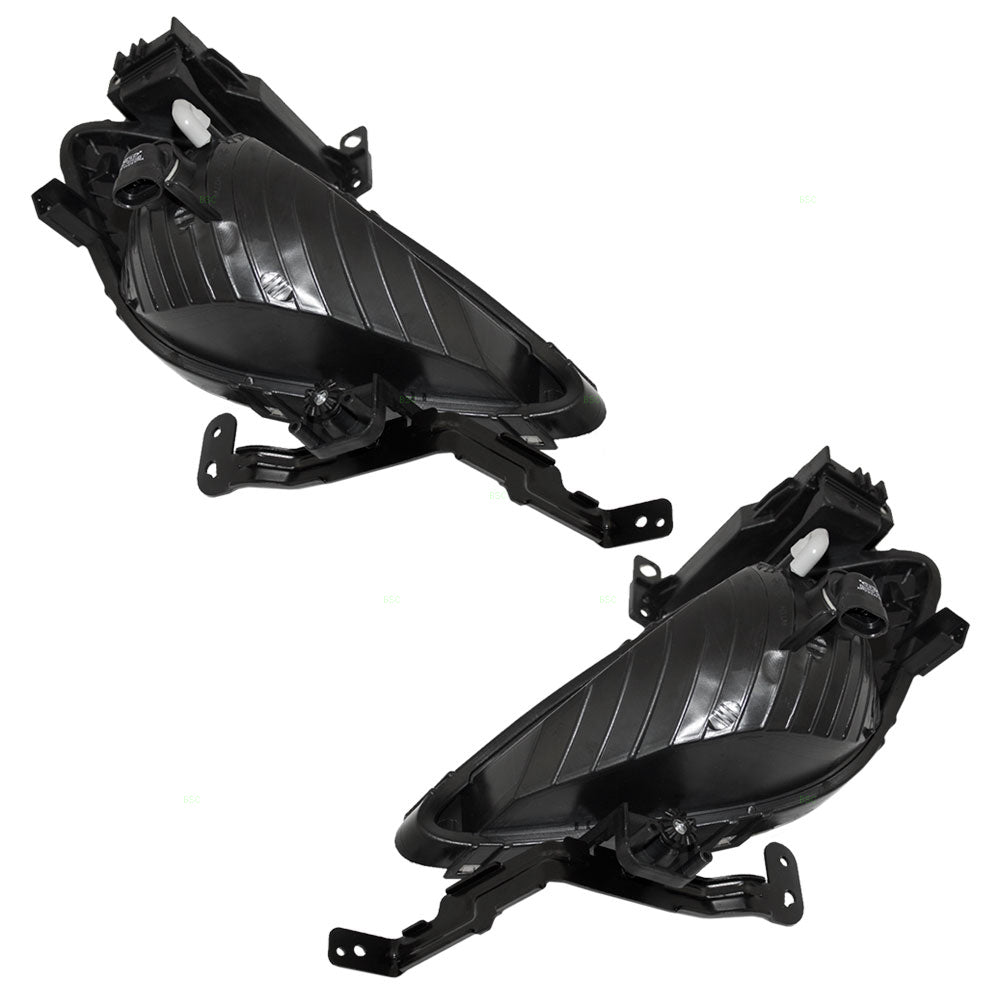Brock Replacement Driver and Passenger Fog Light Lamps Lenses Compatible with 2011-2013 Elantra Sedan 92201-3X000 92202-3X020
