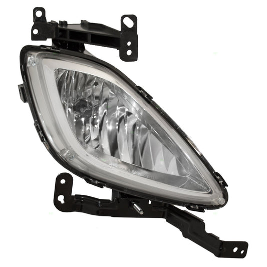 Brock Replacement Passengers Fog Light Lamp Lens Compatible with 2011-2013 Elantra Sedan 92202-3X000 92202-3X020