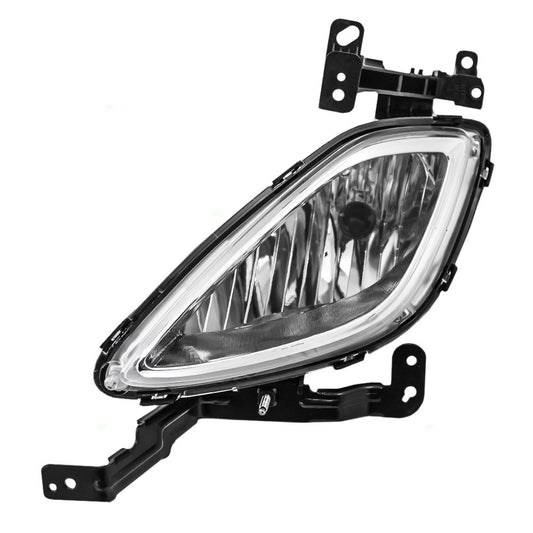 Brock Replacement Drivers Fog Light Lamp Lens Compatible with 2011-2013 Eleantra Sedan 92201-3X020 92201-3X000