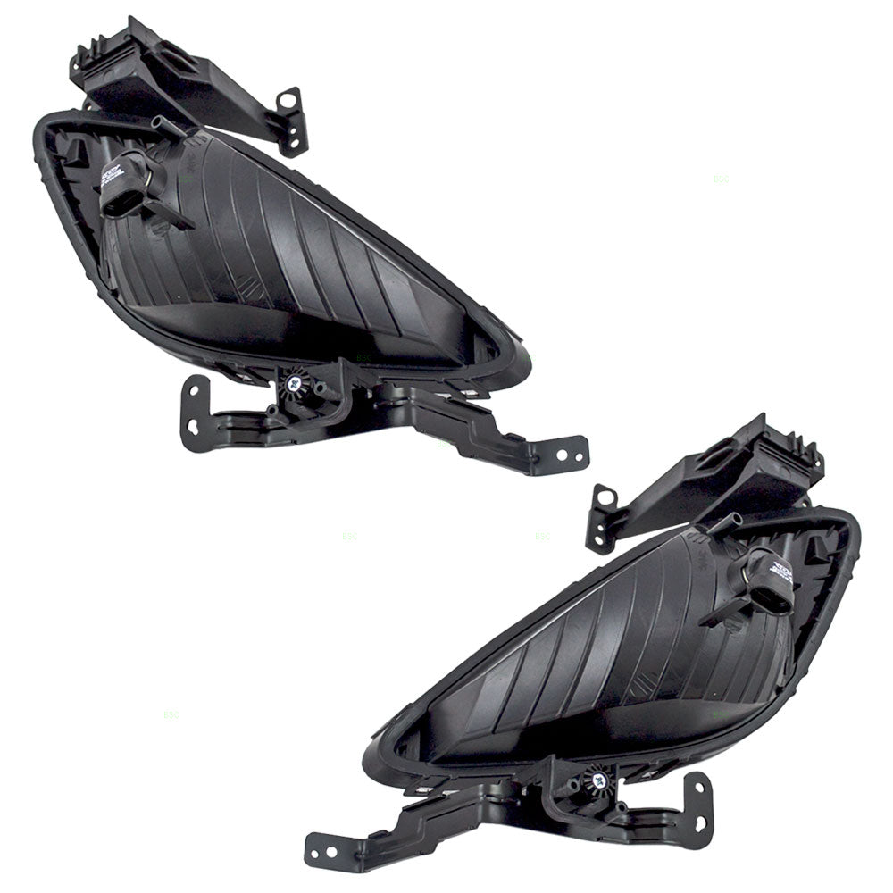 Brock Replacement Driver and Passenger Fog Lights Lamps Compatible with 2011-2013 Eleantra Sedan 92201-3X020 92202-3X020