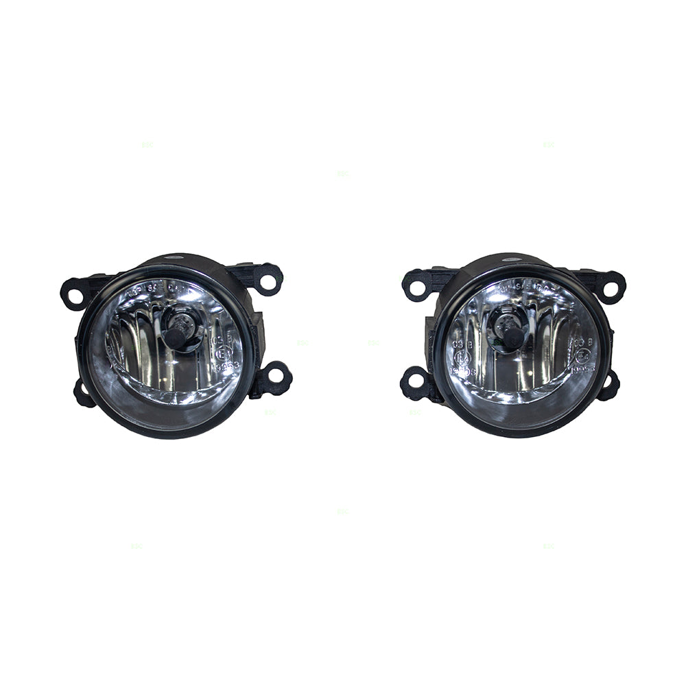 Brock Replacement Pair Set Fog Light Lamp Clear Lens w/ Bezels, Bulb, Wiring & Switches Left + Right Kit Compatible with Legacy WRX Forester Impreza Crosstrek 84501AJ060
