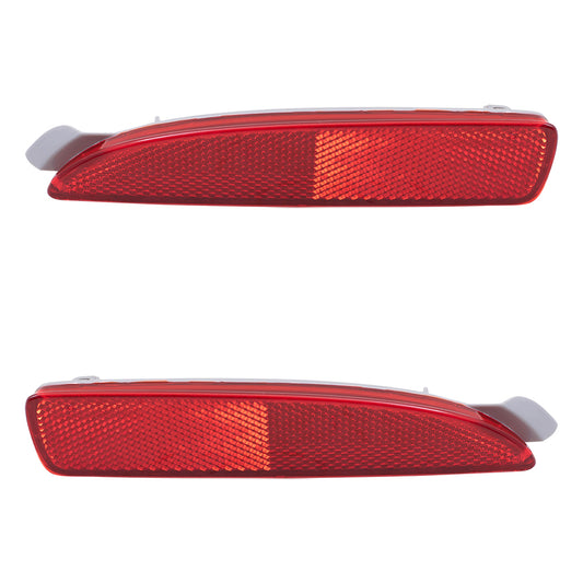 Brock Replacement Pair Set Rear Bumper Reflector Side Marker Light Lens Units Compatible with Various Models D350-51-5M0E D350-51-5L0E