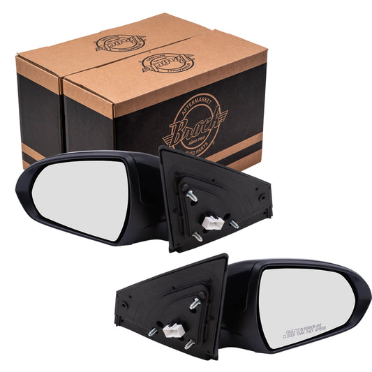 Brock Replacement Set Power Mirrors with Blind Spot Glass Compatible with 2017 2018 2019 2020 Elantra Sedan