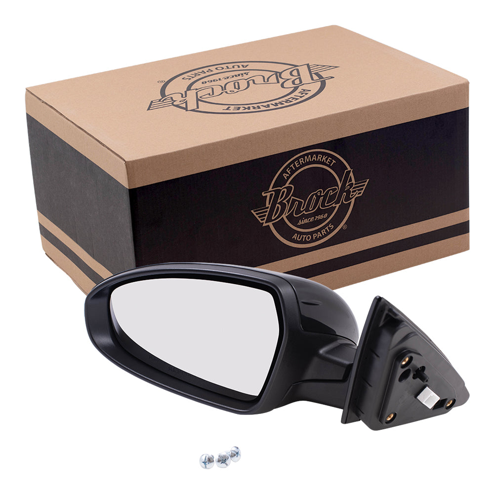 Brock Aftermarket Replacement Driver Left Power Mirror Paint to Match Black without Heat-Signal-Blind Spot Detection Compatible with 2019-2020 Forte Sedan