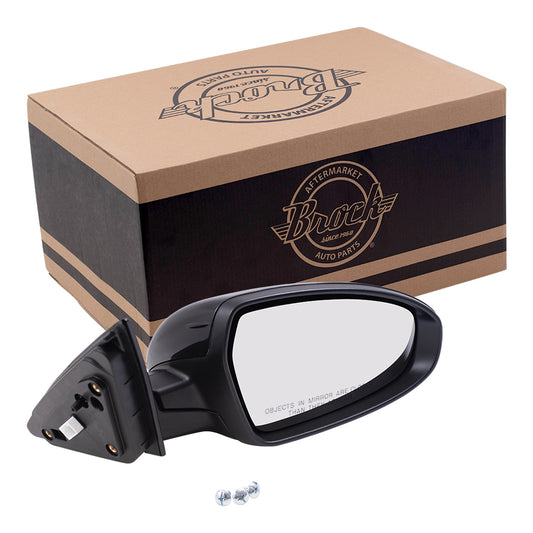 Brock Aftermarket Replacement Passenger Right Power Mirror Paint to Match Black without Heat-Signal-Blind Spot Detection Compatible with 2019-2020 Forte Sedan